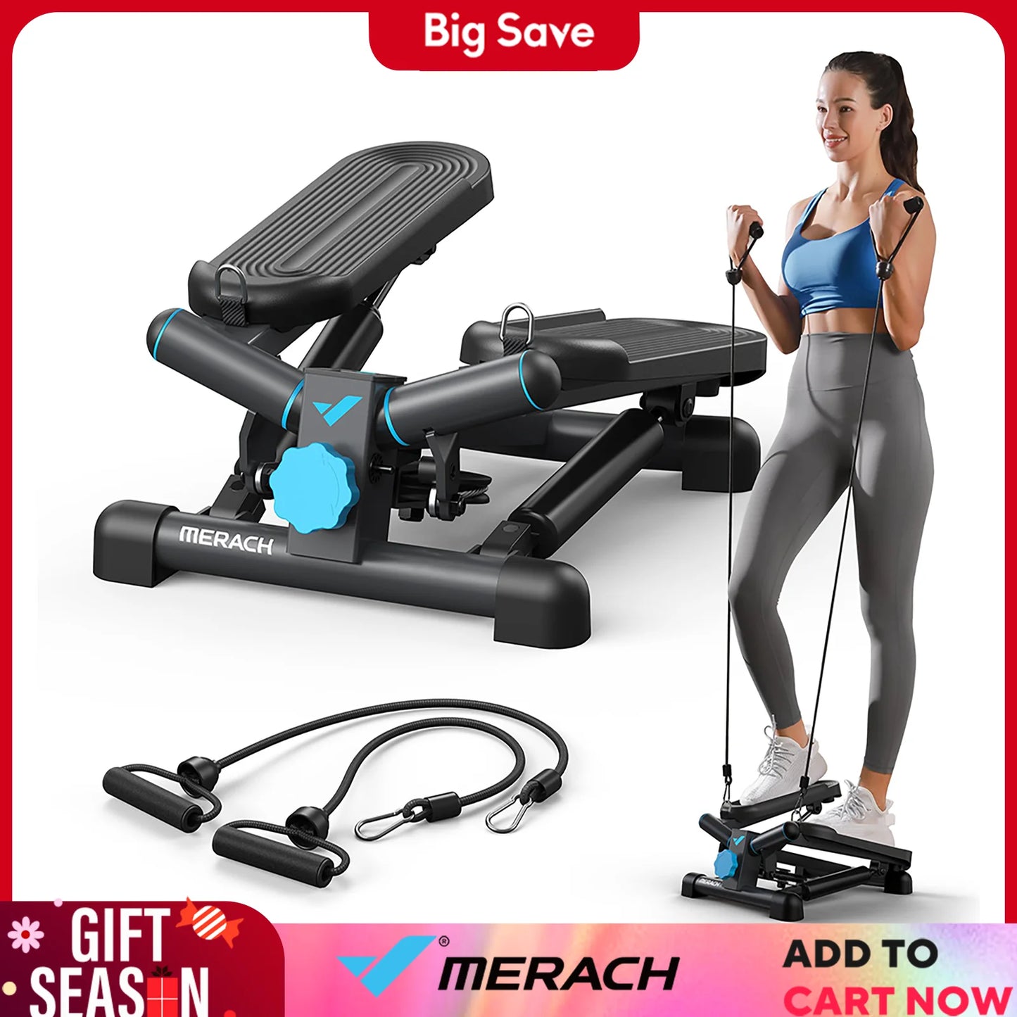 Merach Mini Stepper with Resistance Bands for Effective Workouts
