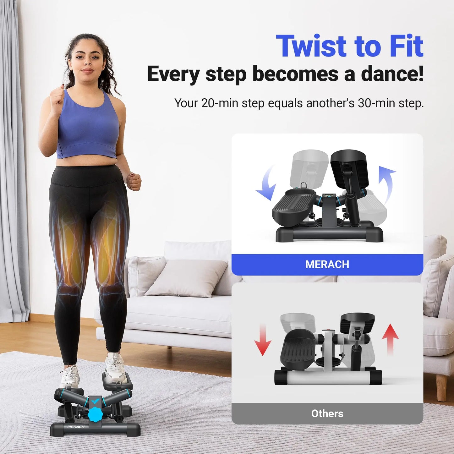 Merach Mini Stepper with Resistance Bands for Effective Workouts