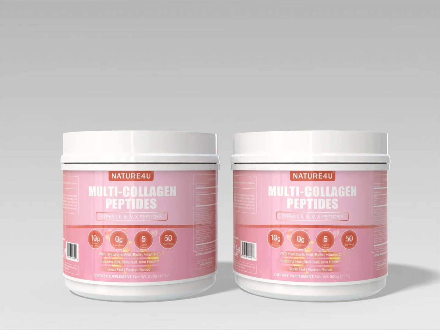 Nature4U Multi Collagen Peptides Powder Biotin Vitamin C