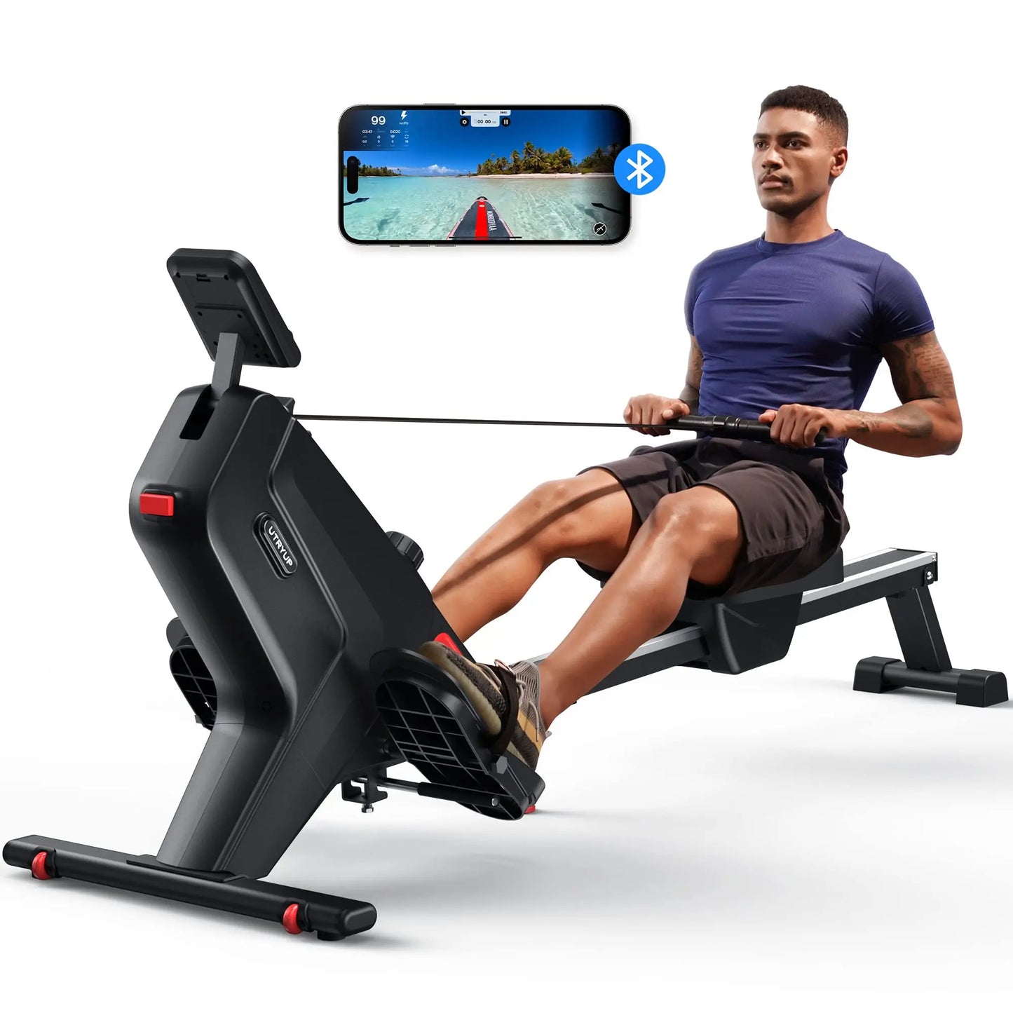 UTRYUP Magnetic Water Rower with 16 Levels of Resistance