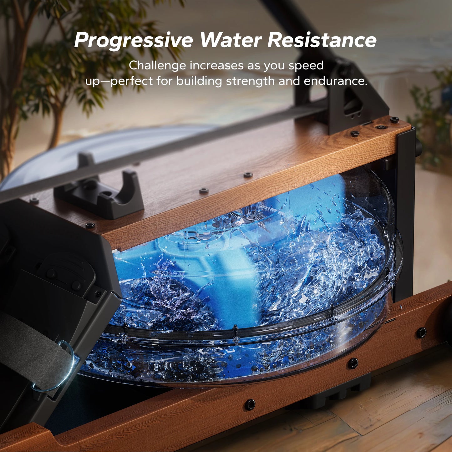 MERACH Foldable Water Rowing Machine for Home Fitness