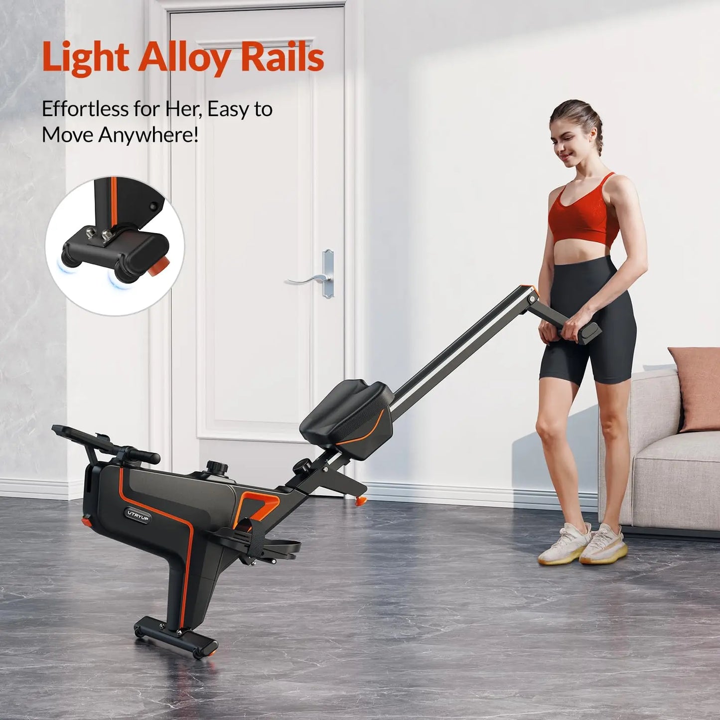 UTRYUP Magnetic Water Rower with 16 Levels of Resistance