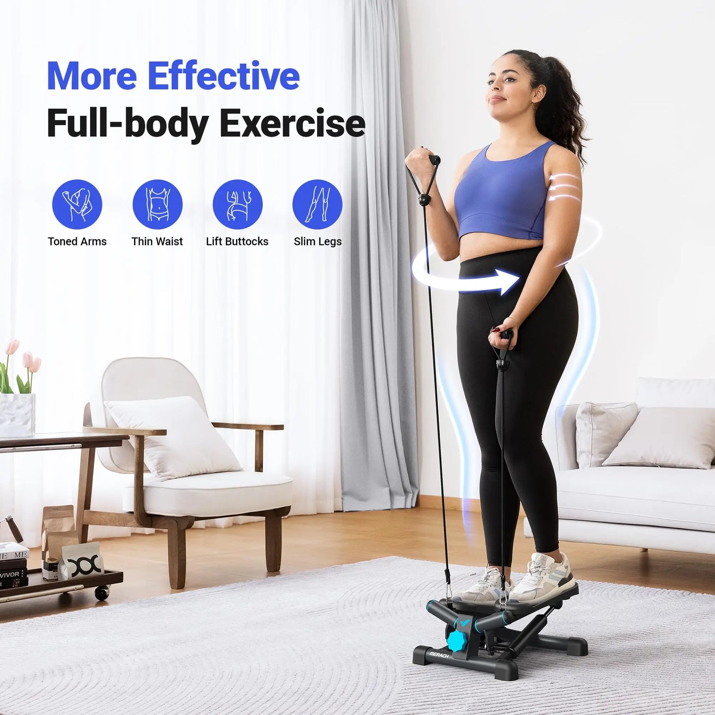 Merach Mini Stepper with Resistance Bands for Effective Workouts