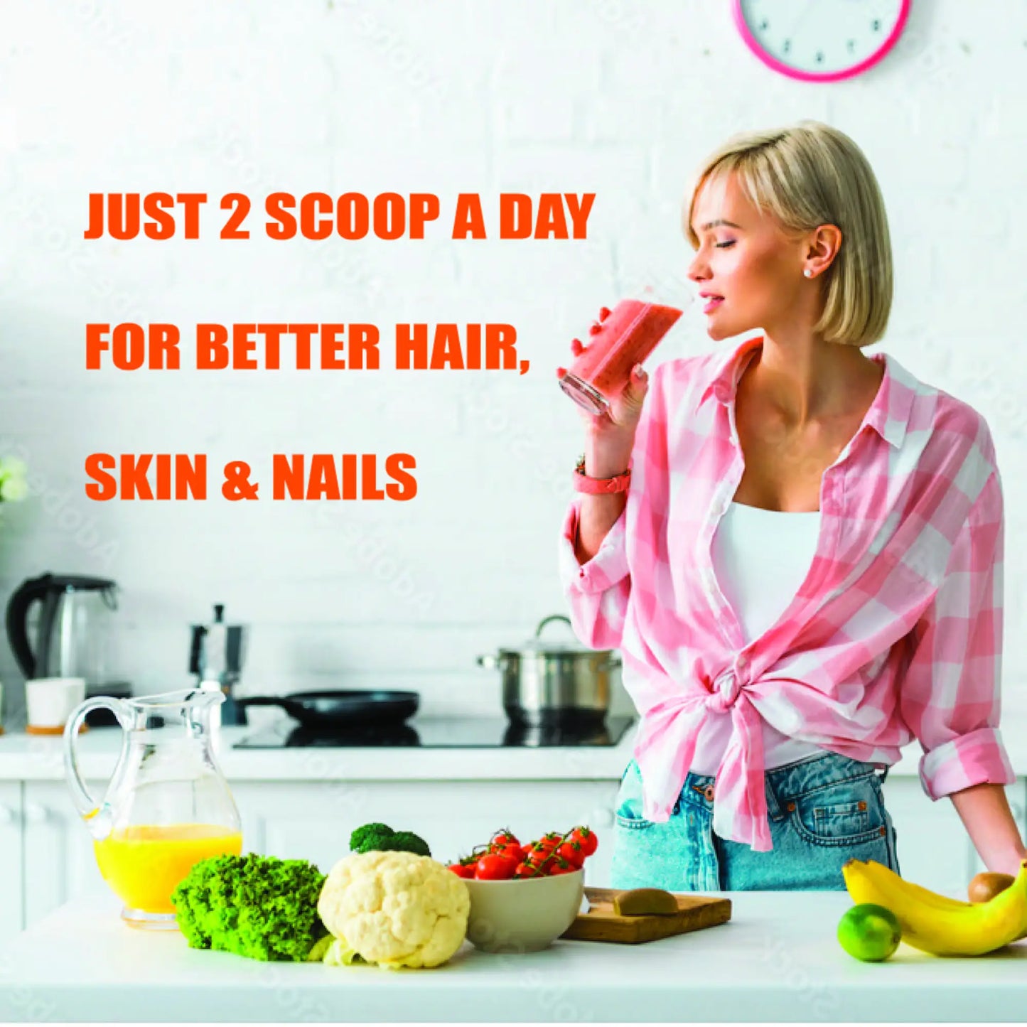 Nature4U Multi Collagen Peptides Powder Biotin Vitamin C