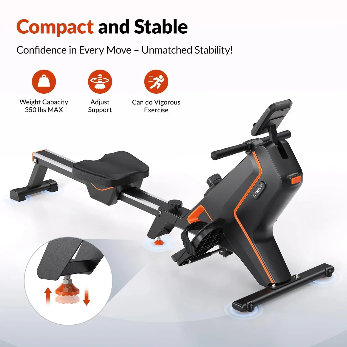 UTRYUP Magnetic Water Rower with 16 Levels of Resistance