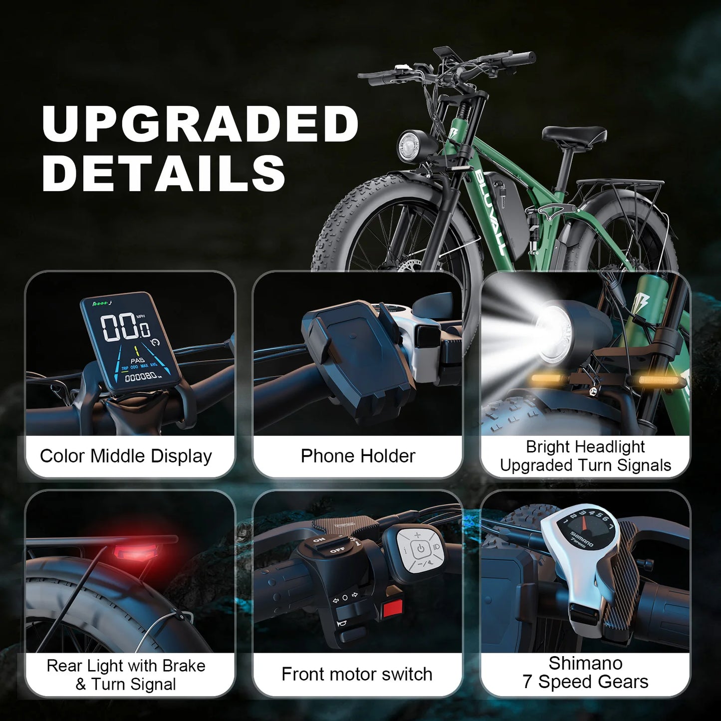 Zeegr Fat Tire Electric Bike Dual Motor 2000W Suspension