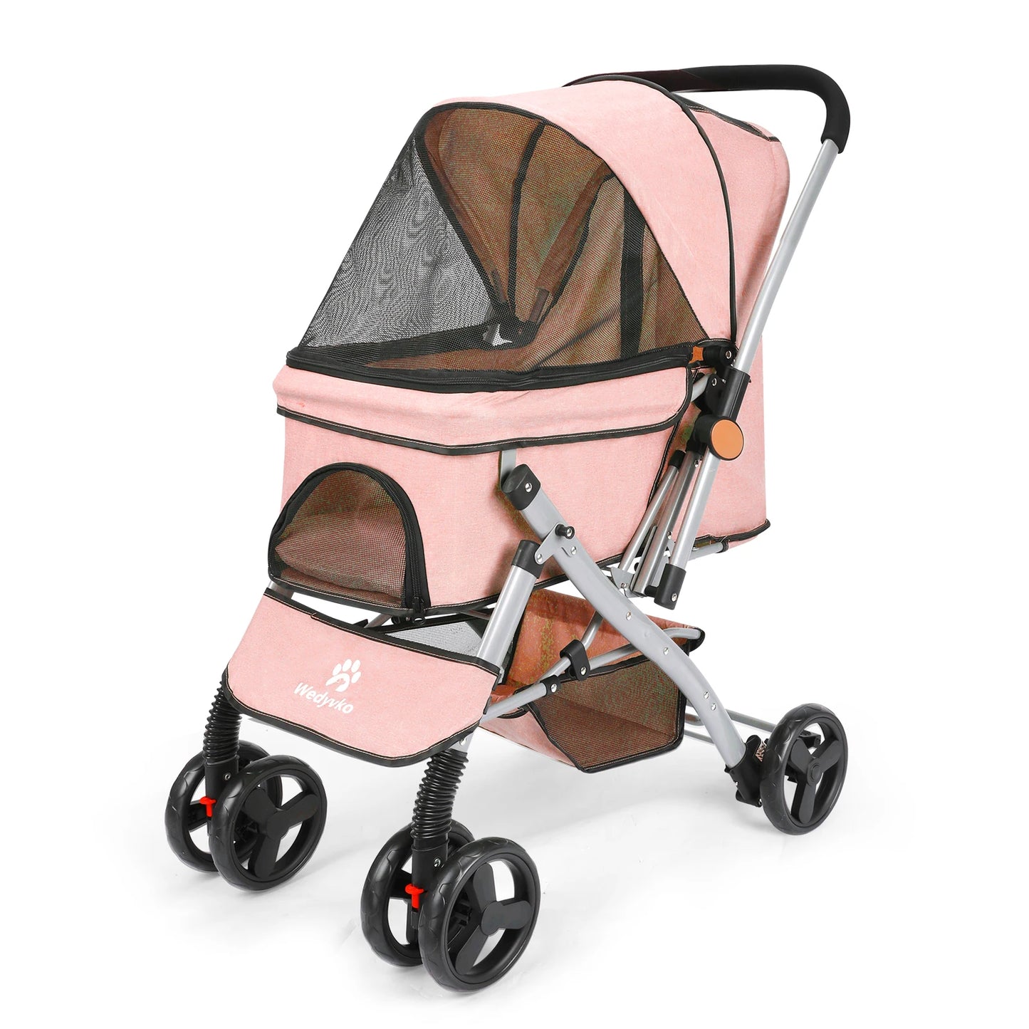 Wedyvko Foldable Cat Dog Stroller Detachable Carrier