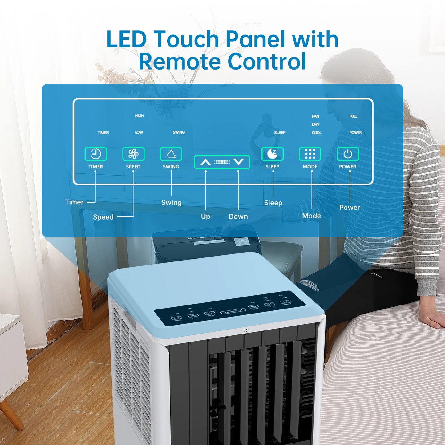 Adoolla Portable Air Conditioner 8000 BTU 3 In 1 Cooling