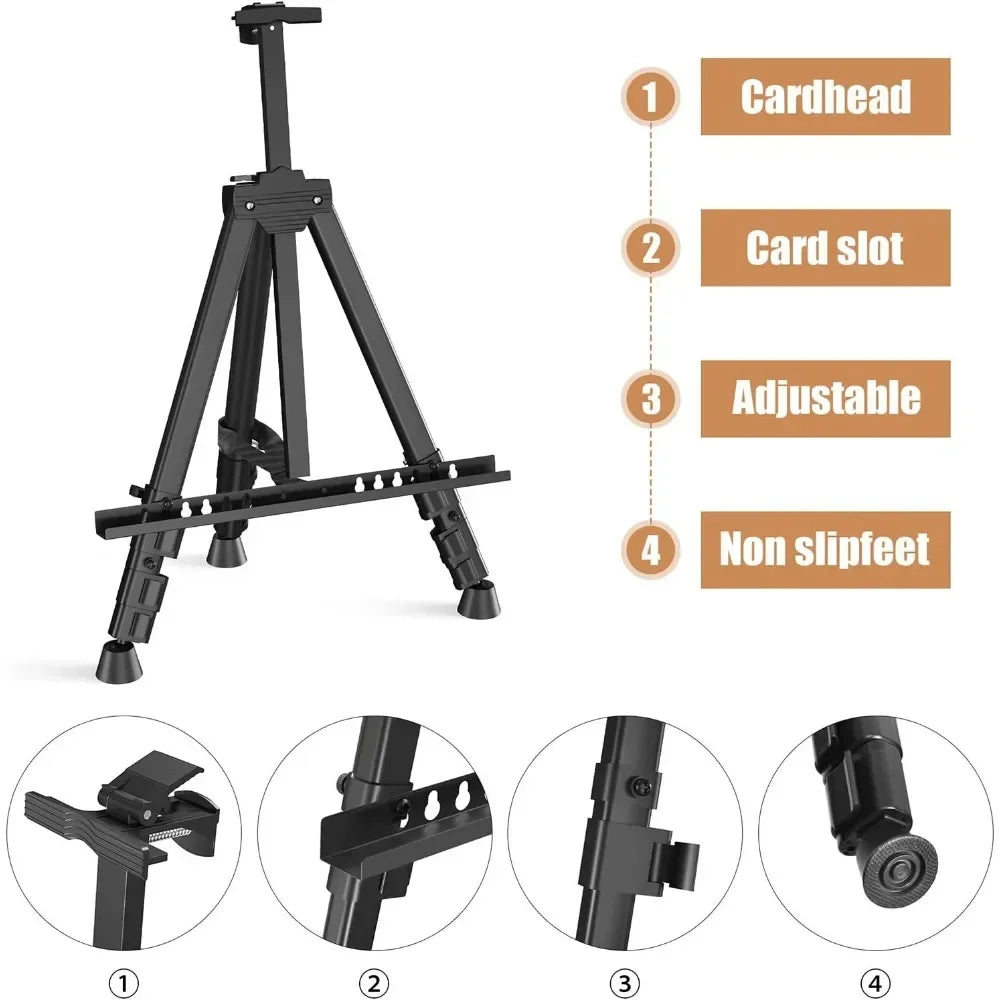 Portable Adjustable Aluminum Tripod Display Easels for Painting