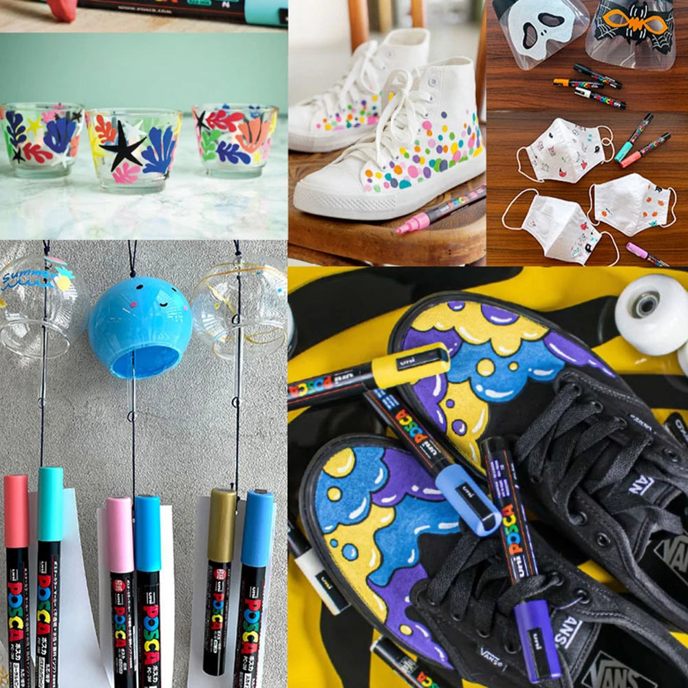 16 Piece POSCA Acrylic Markers Set for Creative Art Projects