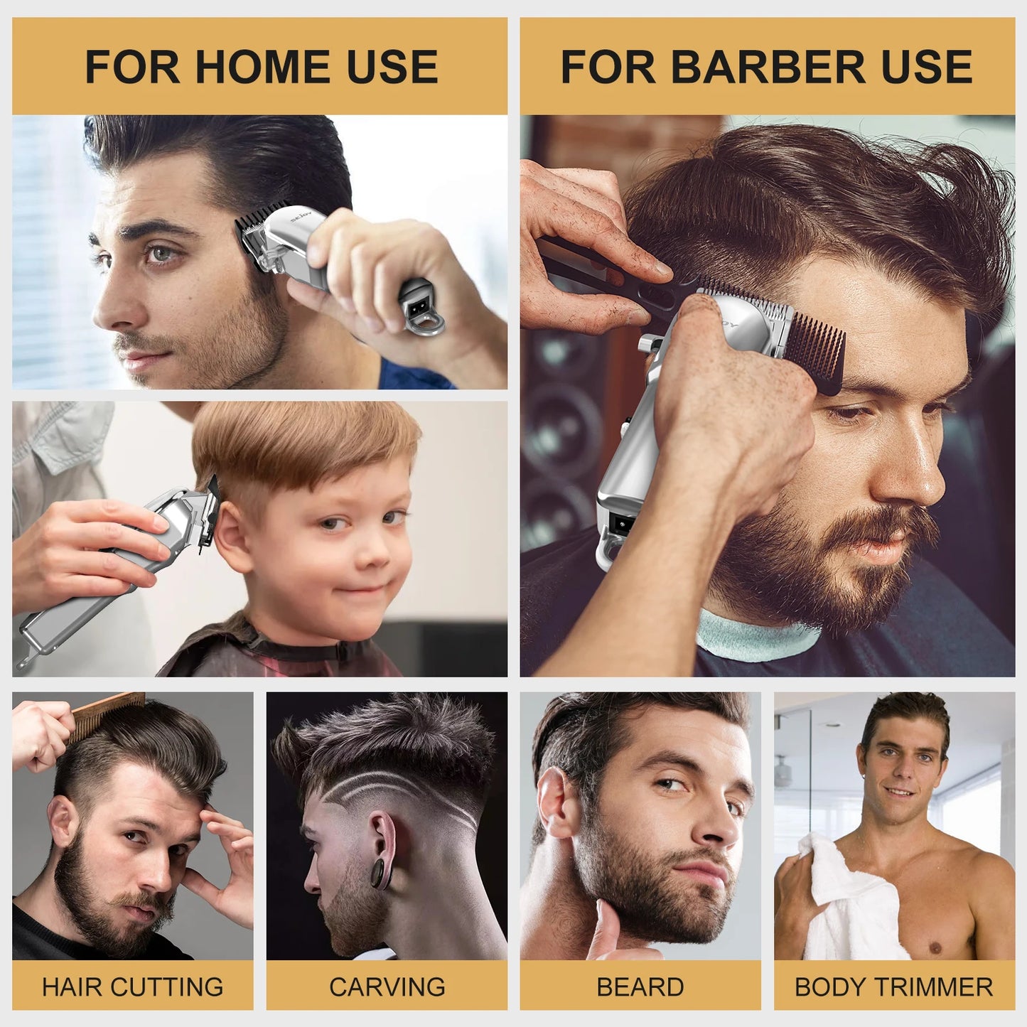 Sejoy Cordless Hair Clipper Kit With LED Display For Men
