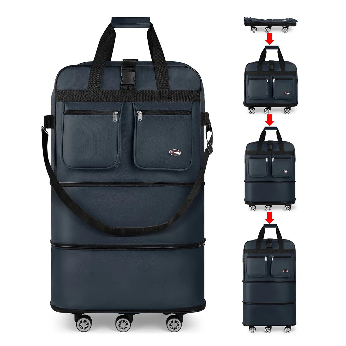 Foldable Travel Duffel Bag with Wheels and Waterproof Design