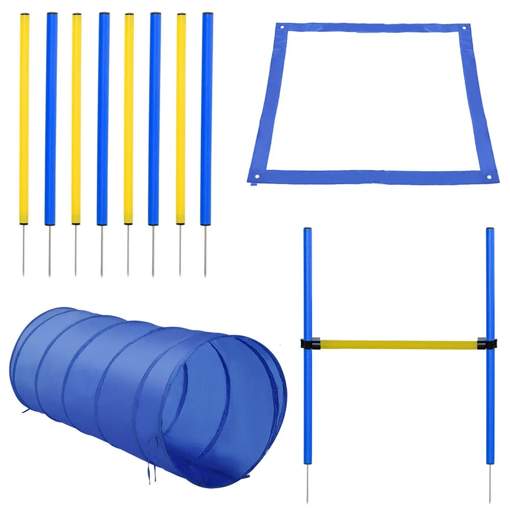 Backyard Dog Agility Training Kit with Jumps and Tunnel