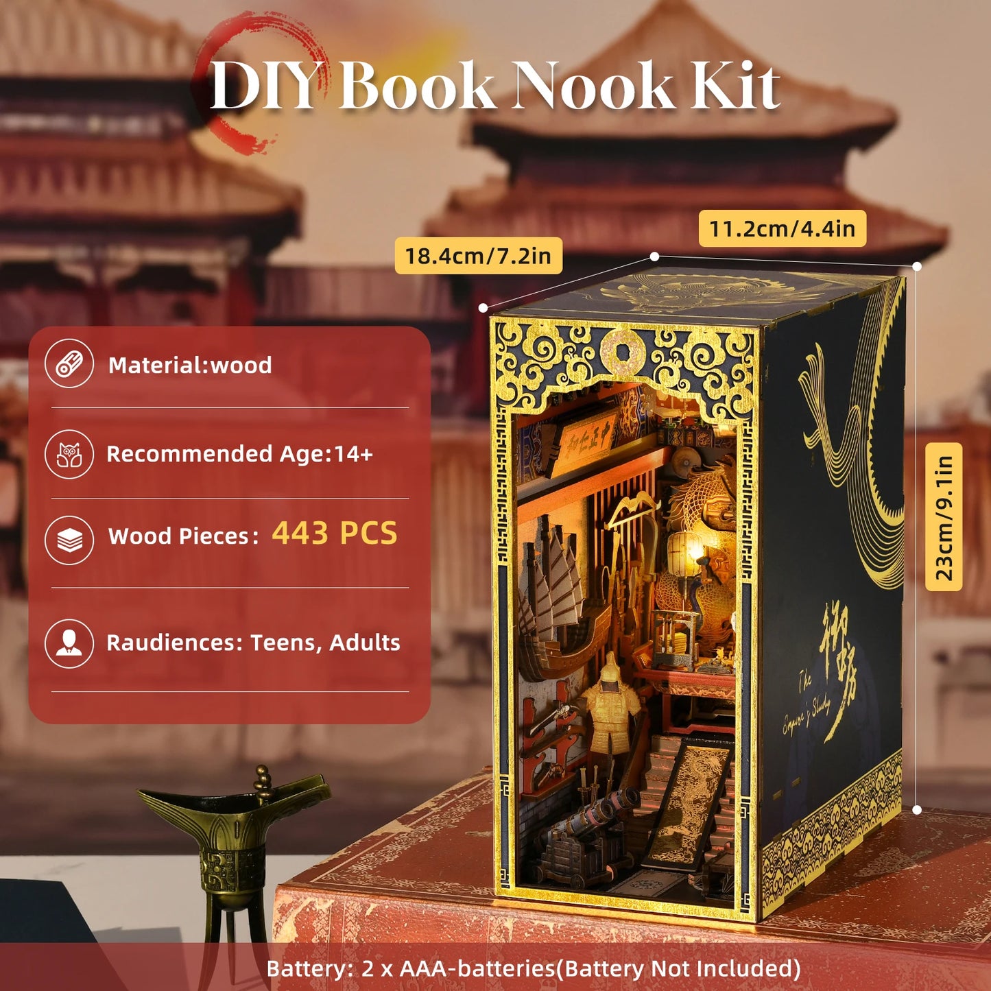 MiniCity Diy Book Nook Kit Dollhouse For Bookshelf Decor