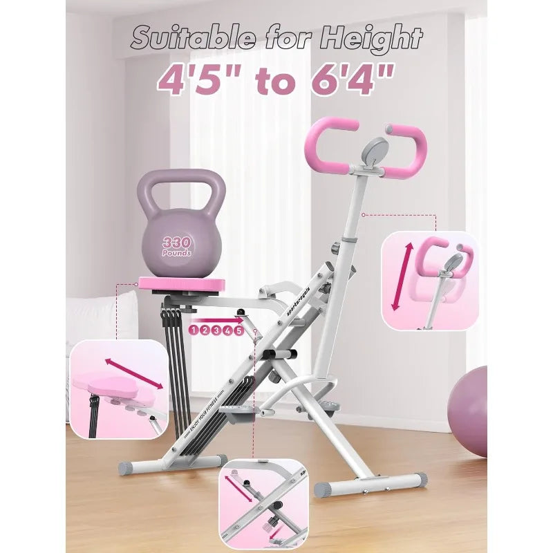 Sportsroyals Adjustable Squat Machine for Home Workout Fitness