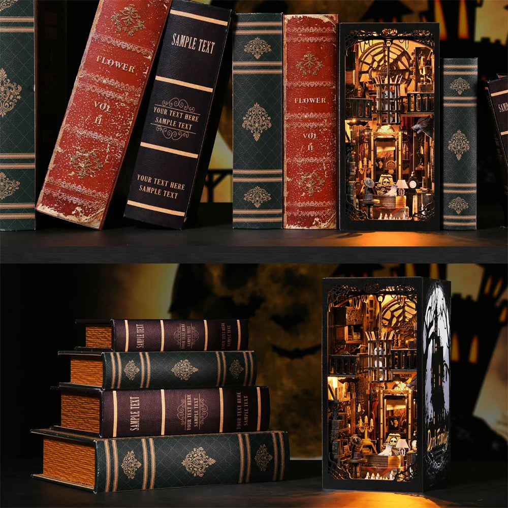 ASLOWSNAIL Book Nook Kit Gothic Halloween Dollhouse Model