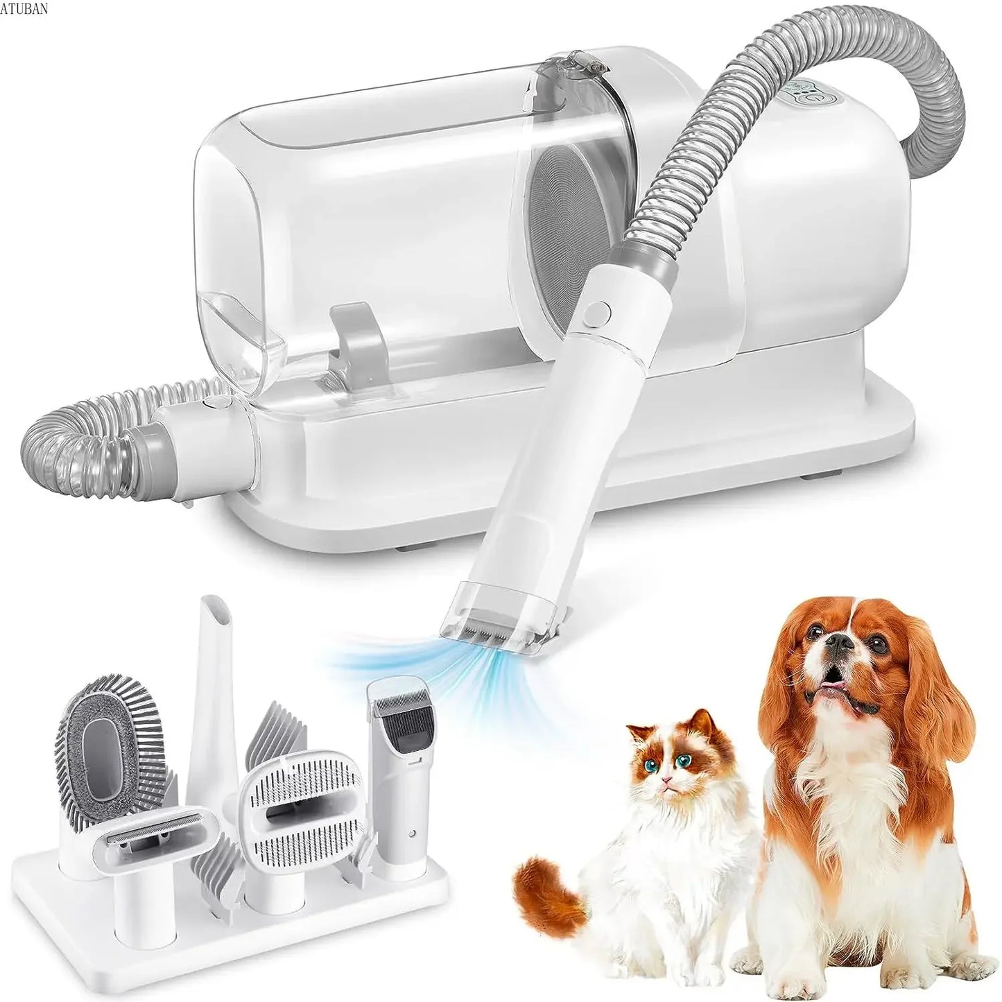 ATUBAN Dog Grooming Vacuum Kit With 2.3L Dust Cup System