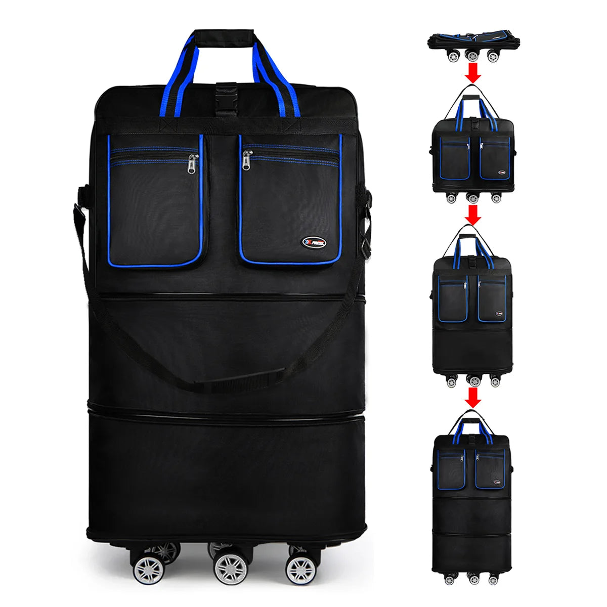 Foldable Travel Duffel Bag with Wheels and Waterproof Design