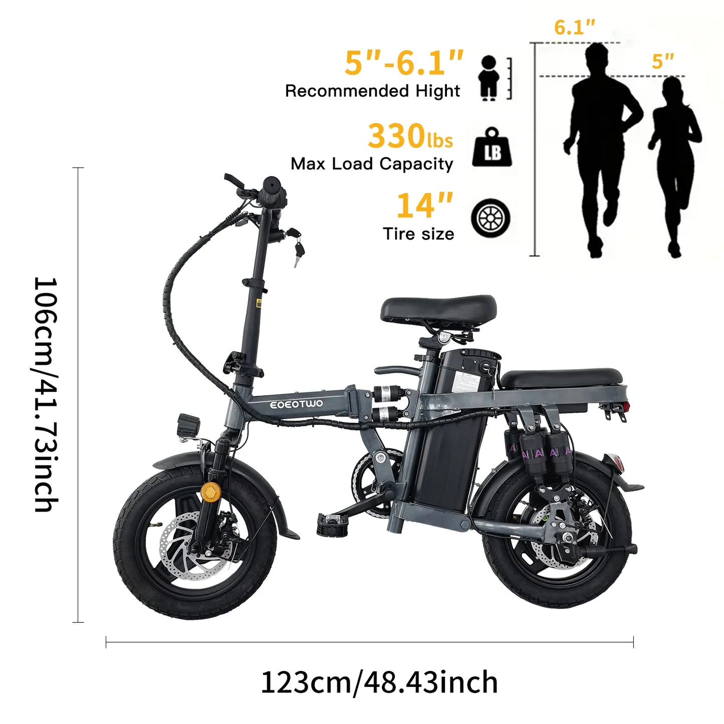Fast Folding Electric Bike for Adults with Shock Absorbers