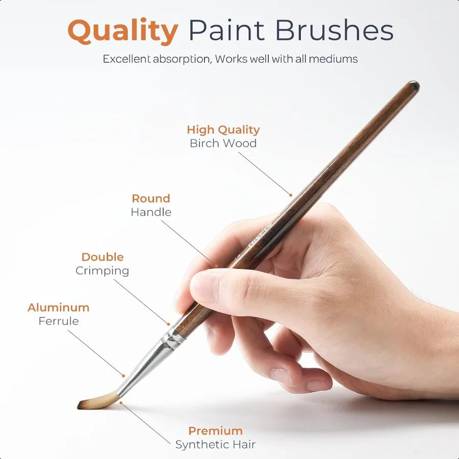 Nicpro 30 Piece Professional Paint Brush Set for Artists