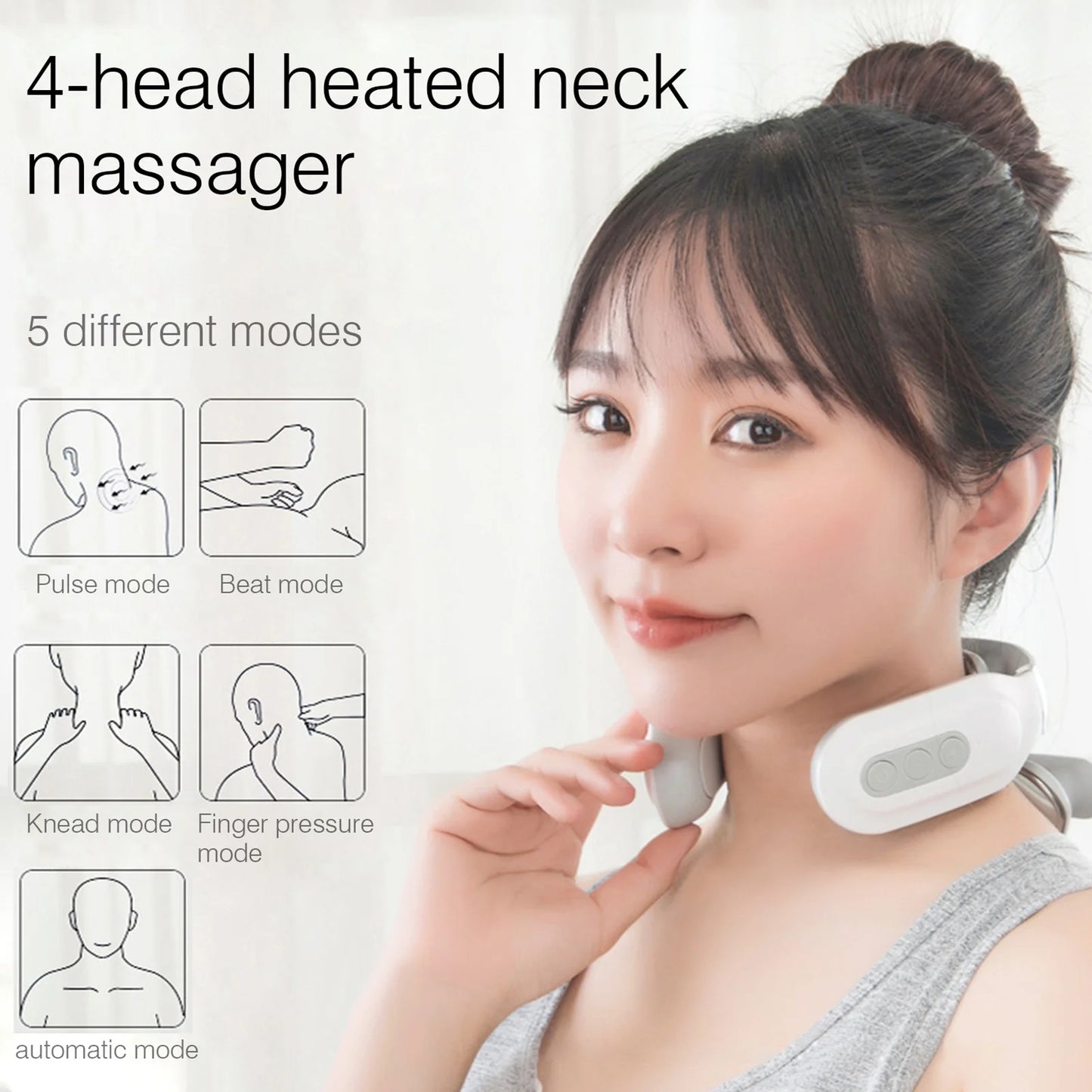 Cervical Massager with Smart Pulse and Heating Relief