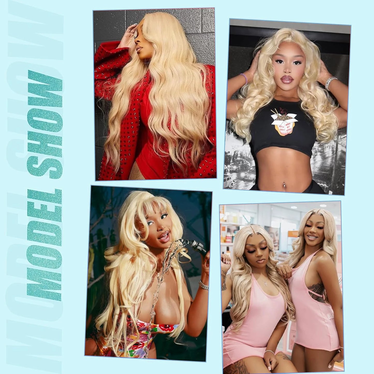 Blonde Body Wave Lace Frontal Wig for Women Natural Hairline