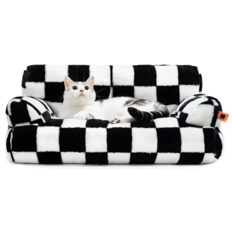 Cozy Washable Pet Couch Bed for Cats and Dogs