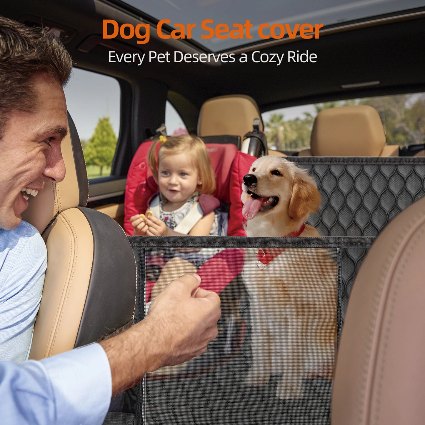 Back Seat Dog Cover Non Slip Waterproof 400Lbs