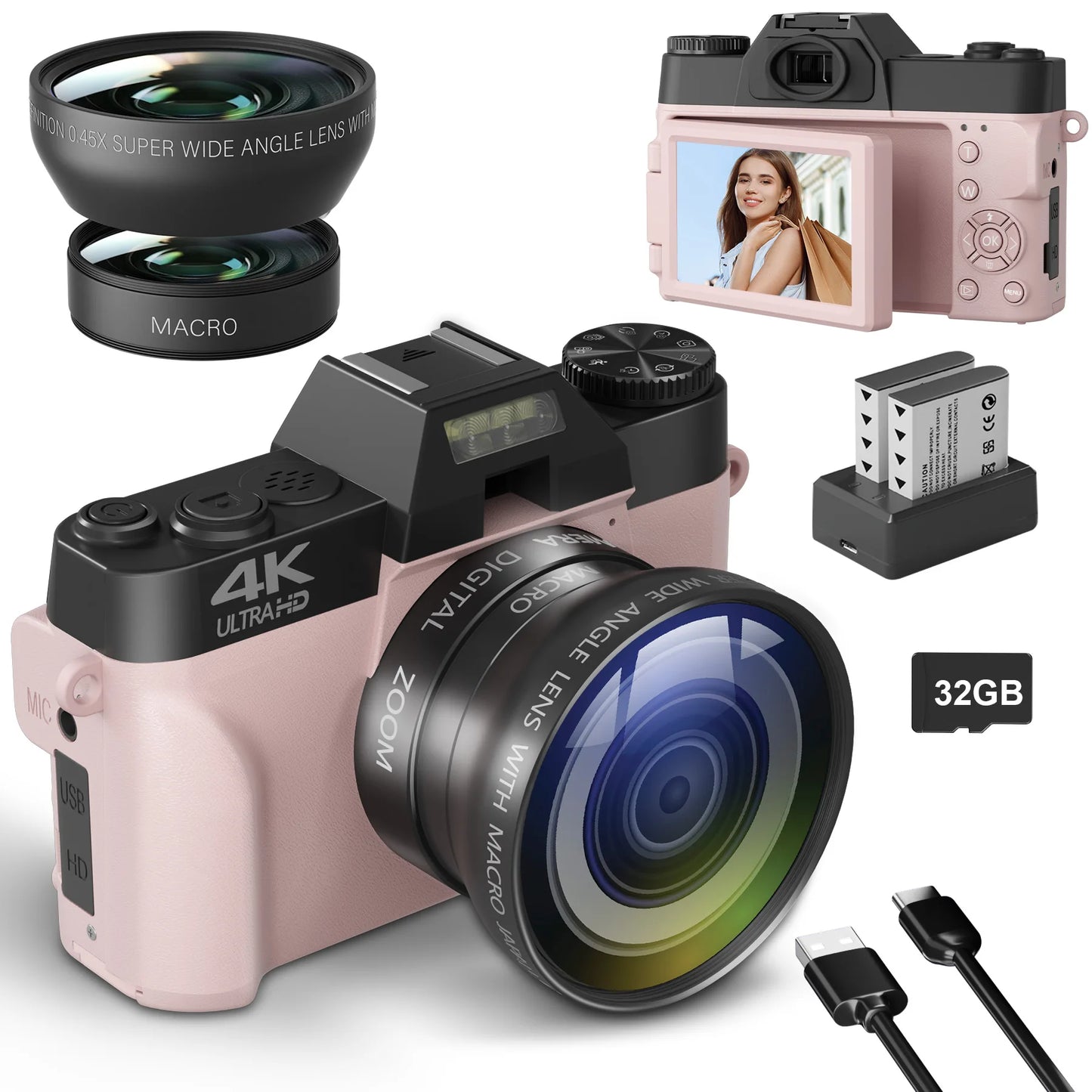 Compact 4K Digital Camera for Vlogging and Photography