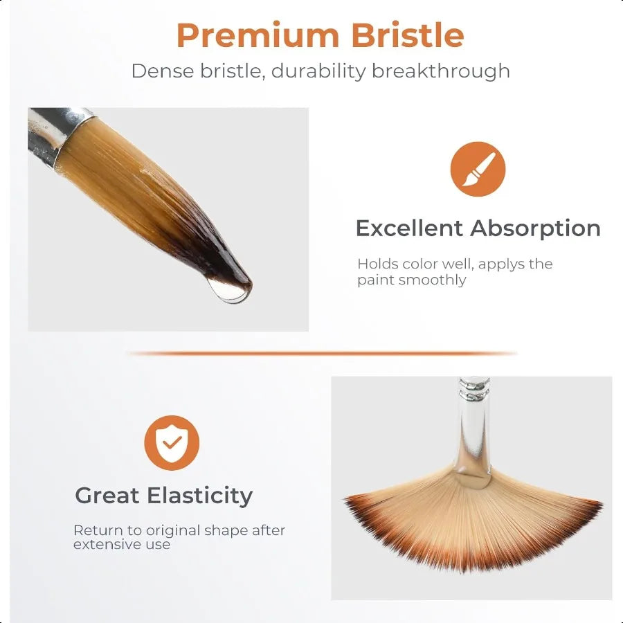 Nicpro 30 Piece Professional Paint Brush Set for Artists