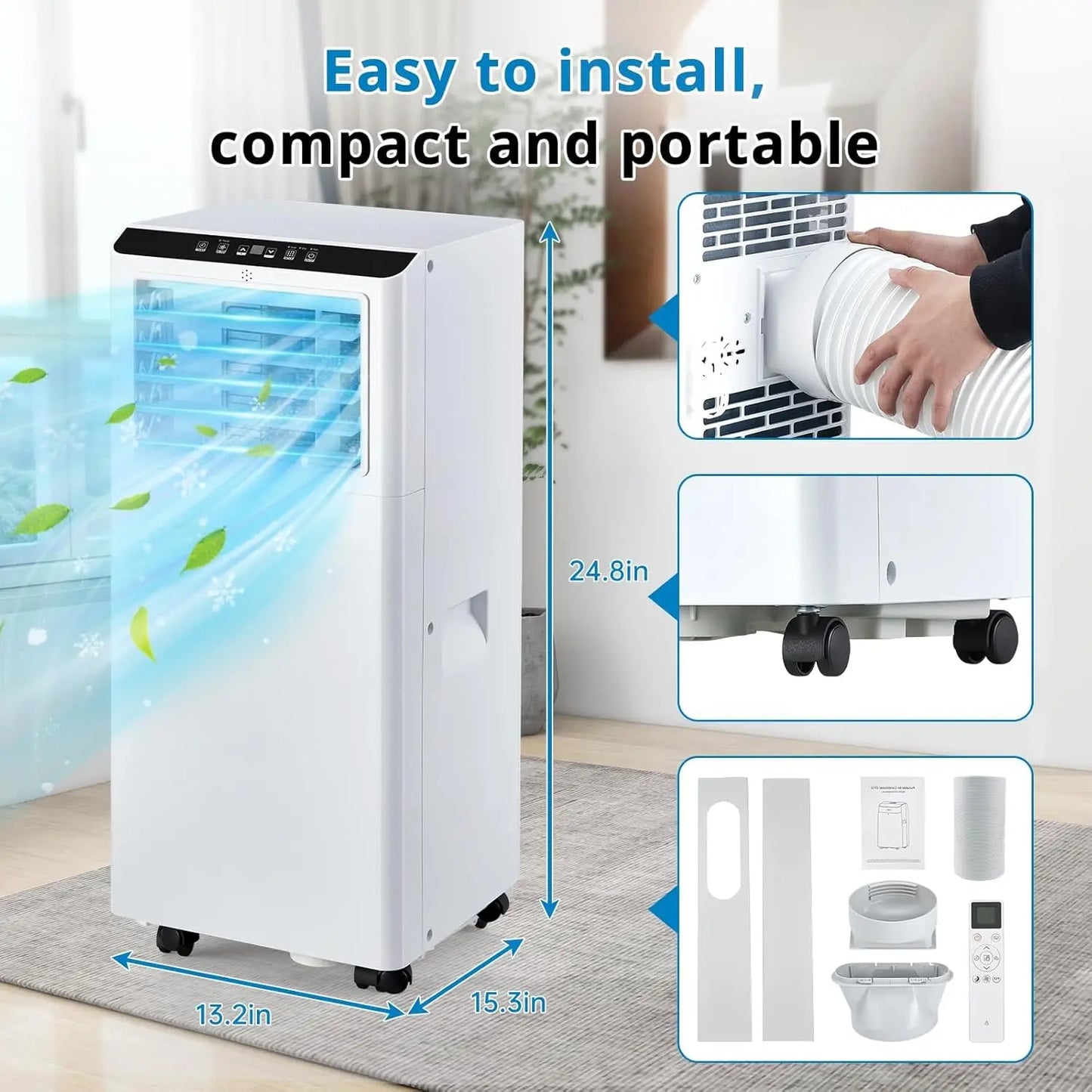 Efficient Portable Air Conditioner with Remote Control and Timer