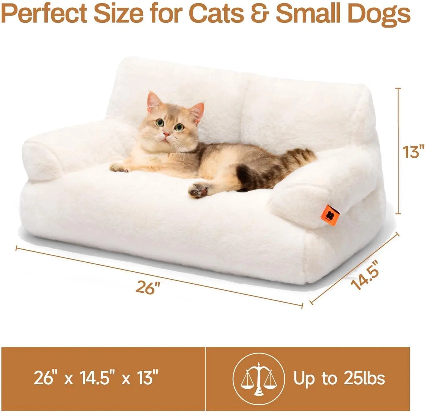 Cozy Washable Pet Couch Bed for Cats and Dogs