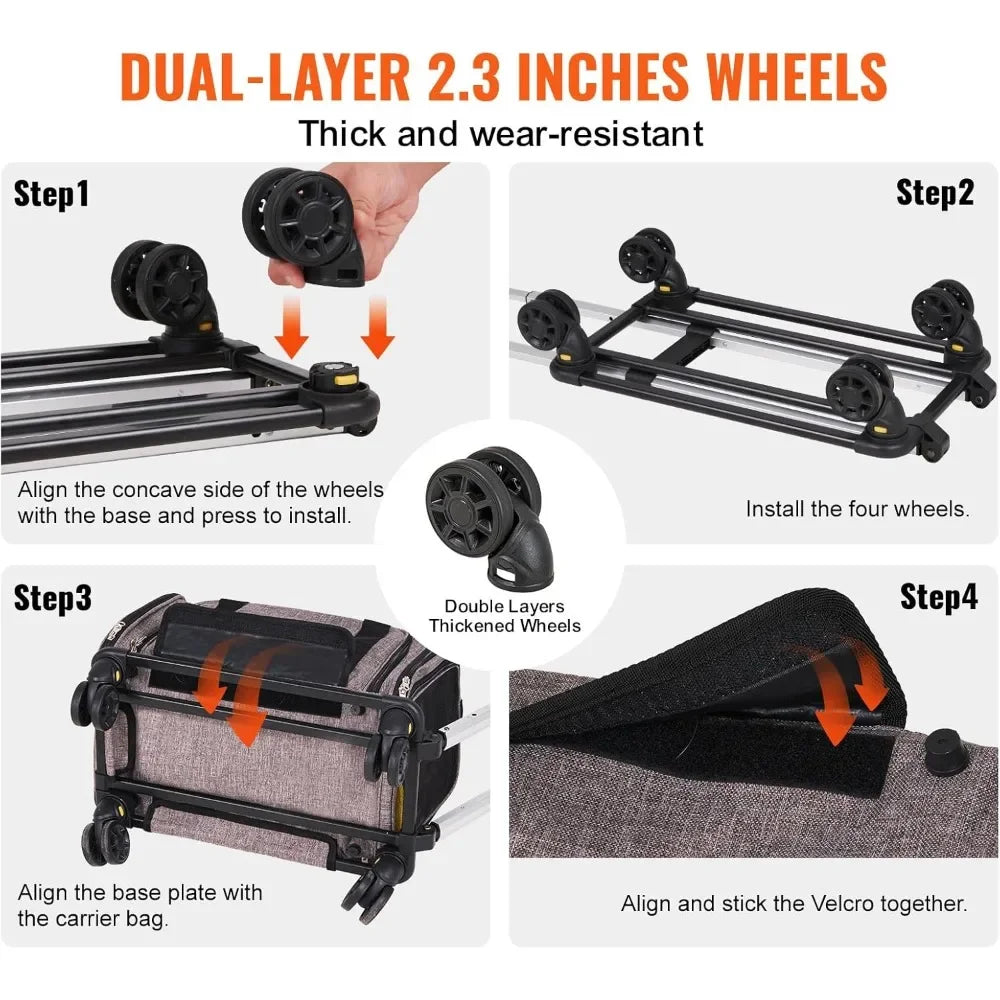 ANGDUO Airline Approved Pet Carrier with Wheels for Travel
