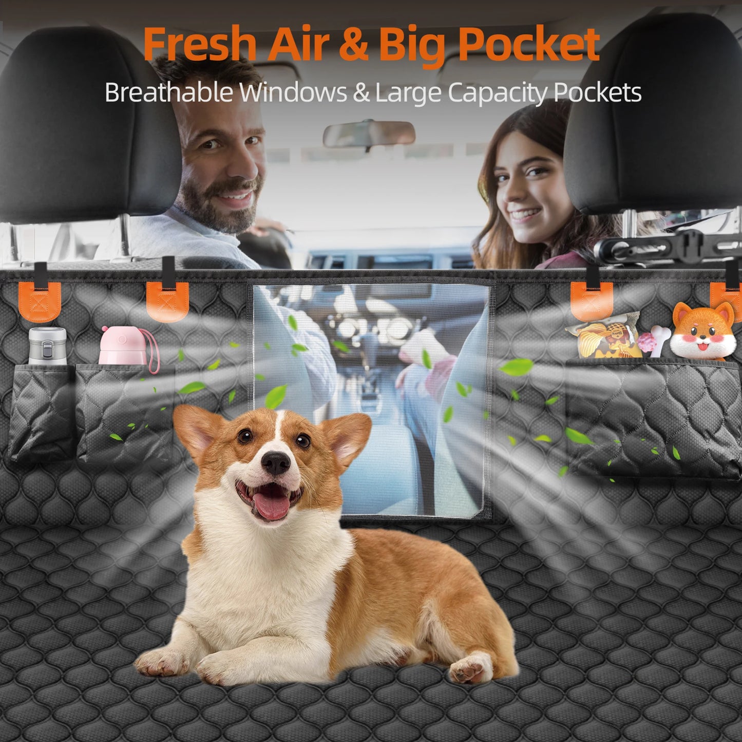 Back Seat Dog Cover Non Slip Waterproof 400Lbs