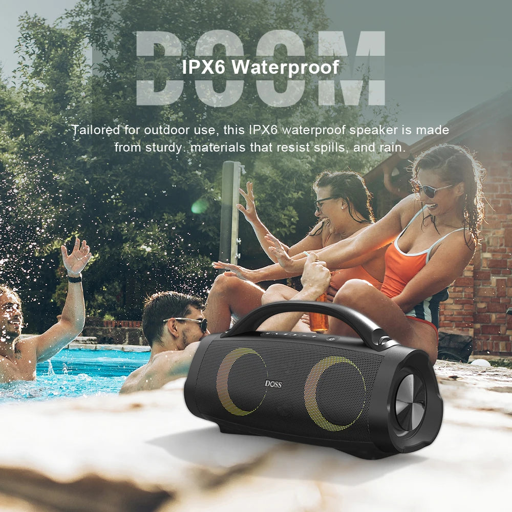 DOSS Portable Bluetooth Speaker 100W IPX6 Waterproof