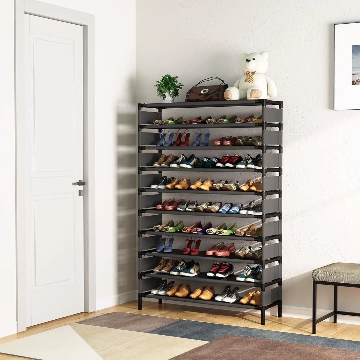 Versatile Multi-Layer Storage Rack for Shoes and Books
