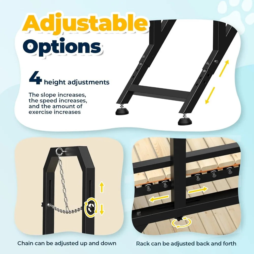 Hign-Concerned Dog Treadmill With 4 Level Adjustable Ramp