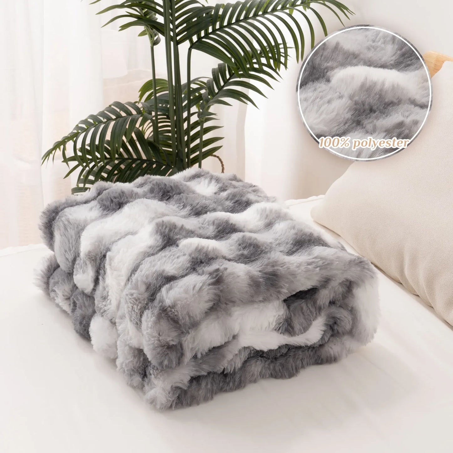 Luxurious Faux Rabbit Fur Blanket for Ultimate Cozy Comfort