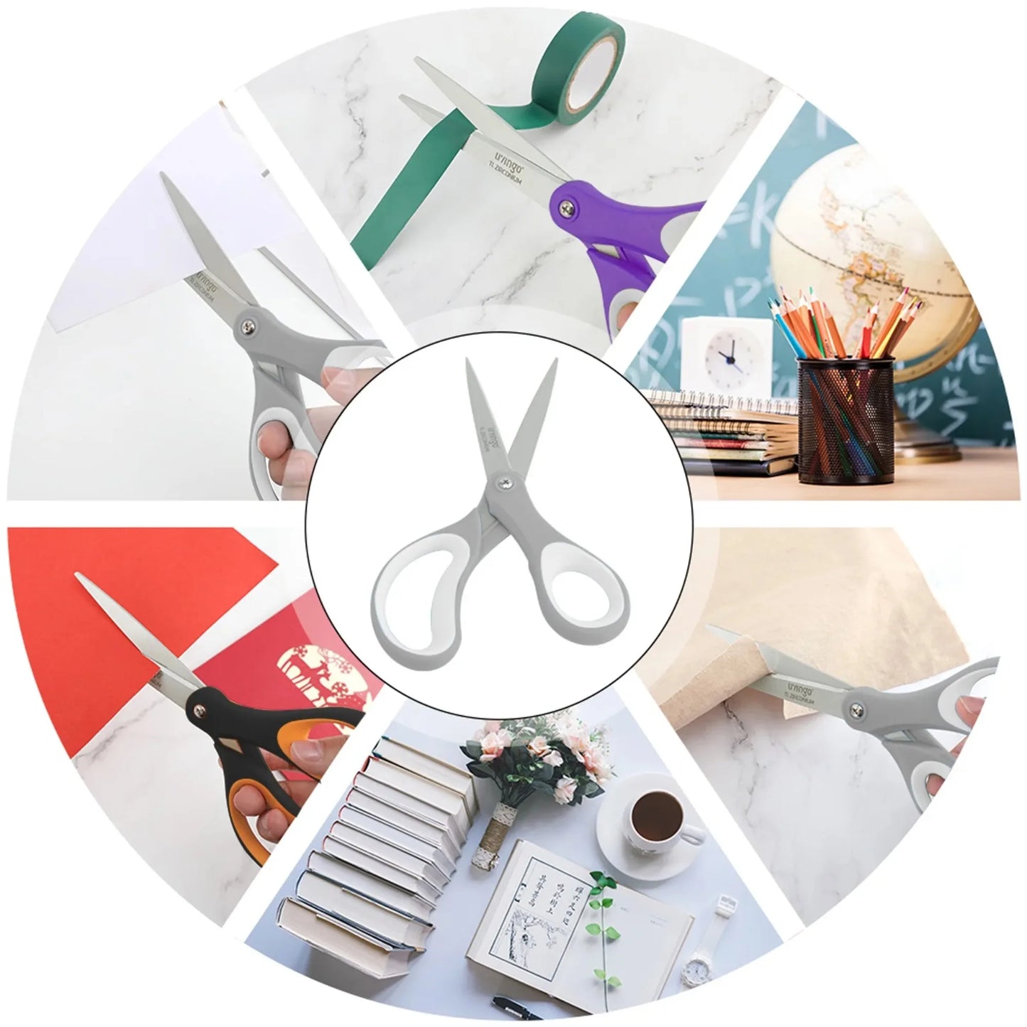 LIVINGO 3 Pack Office Scissors for Crafts and Cutting Tasks