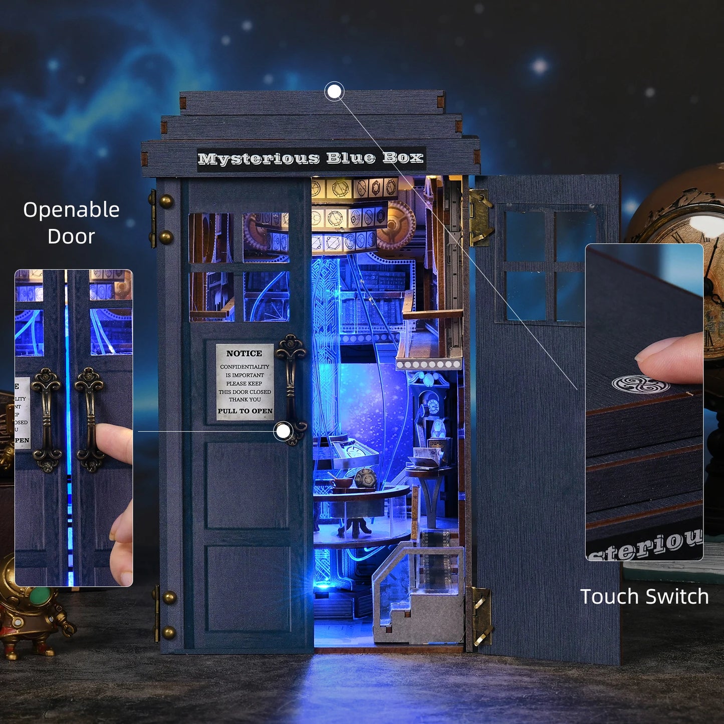 ASLOWSNAIL Book Nook Kit Mysterious Telephone Booth Puzzle
