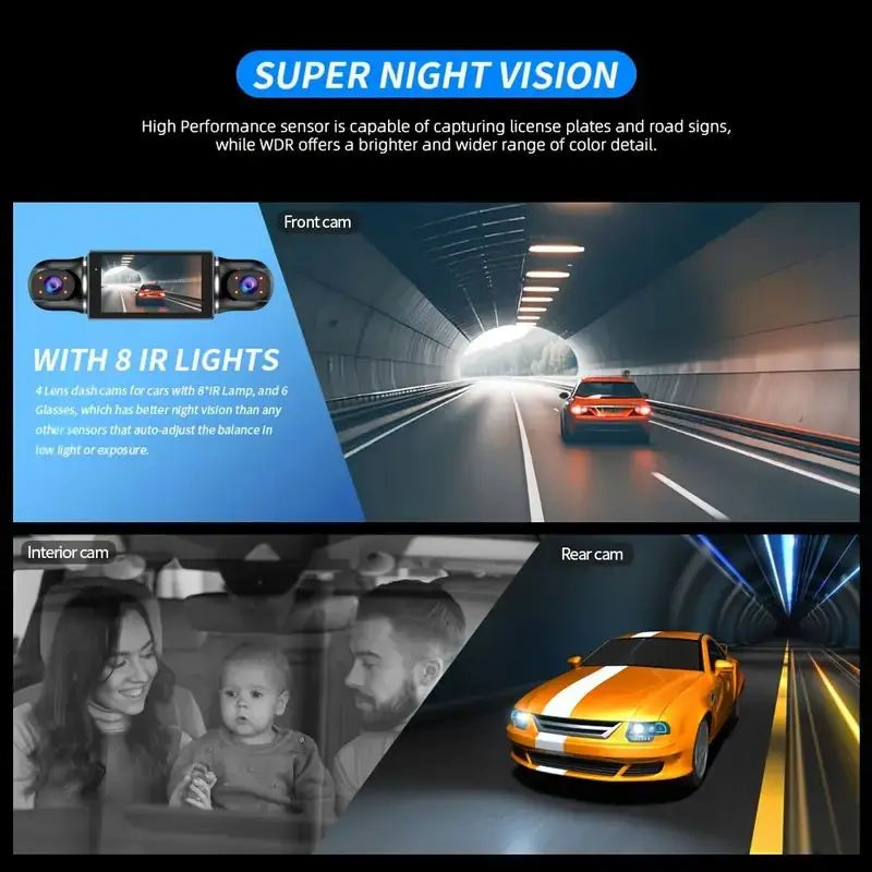 4 Channel Car Camera Recorder with Parking Monitoring System