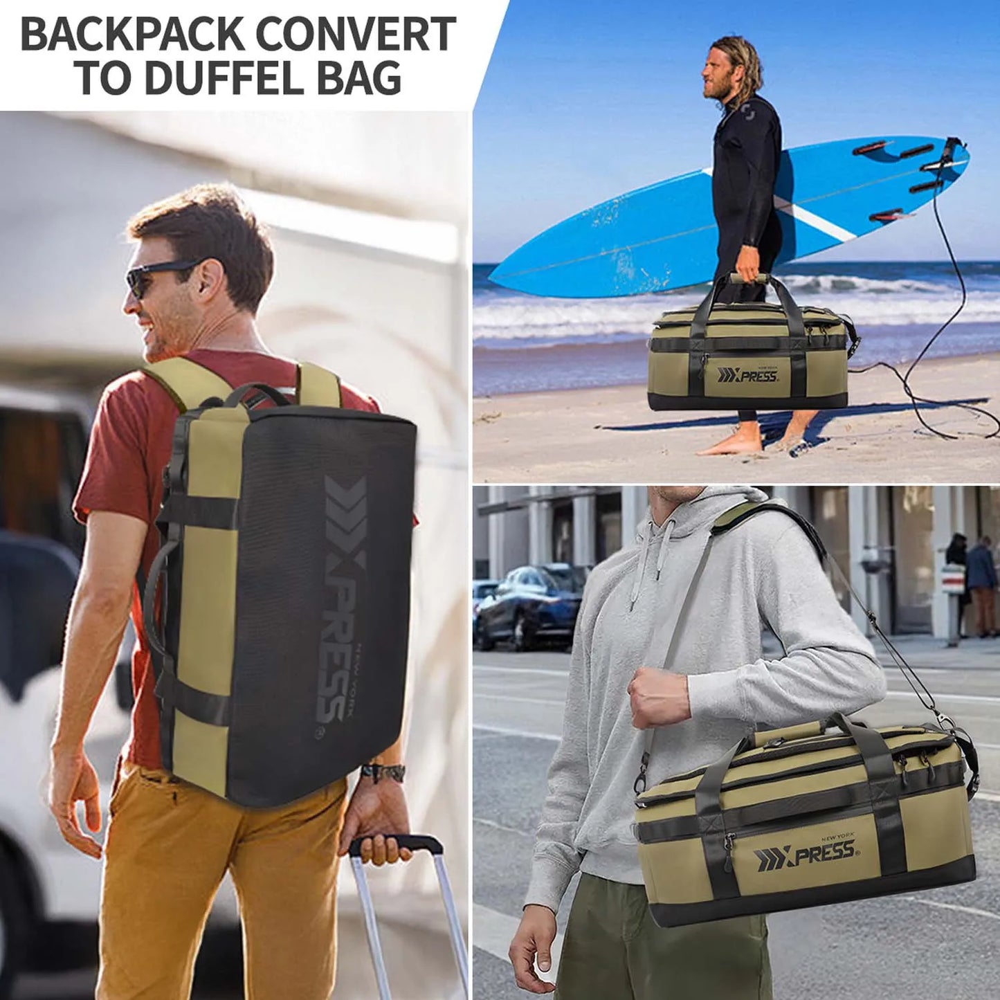 Convertible 2in1 Travel Backpack and Duffle Bag for Adventures