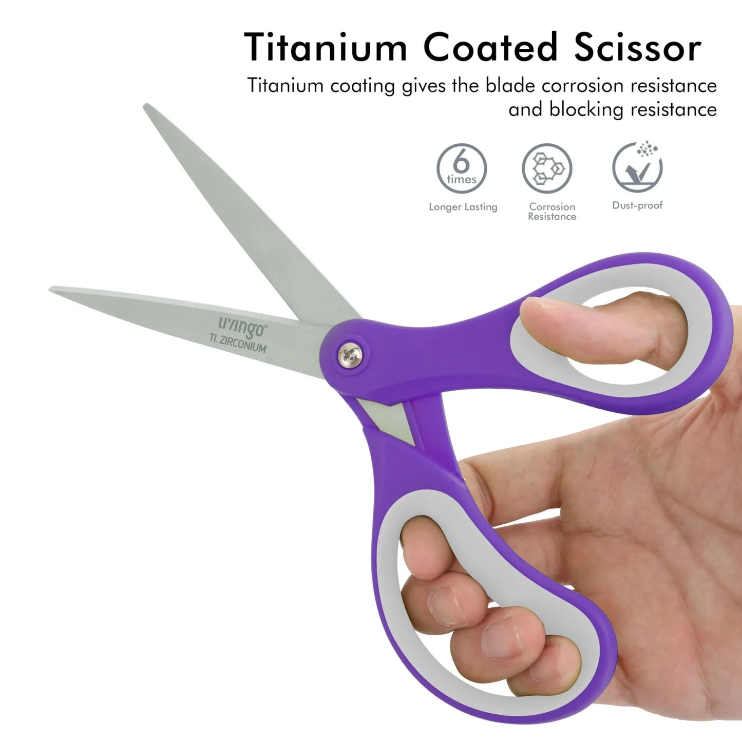 LIVINGO 3 Pack Office Scissors for Crafts and Cutting Tasks
