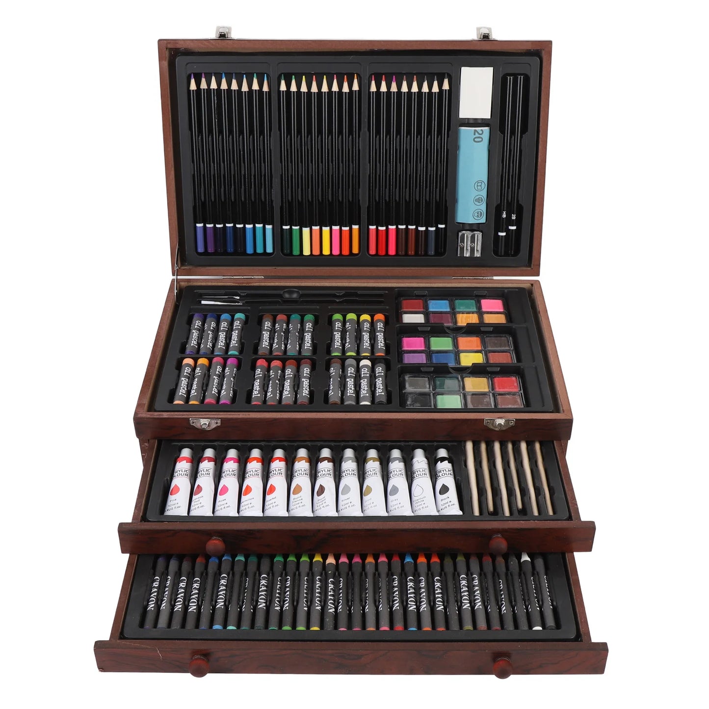 Creative 142PCS Wooden Art Set for Young Artists