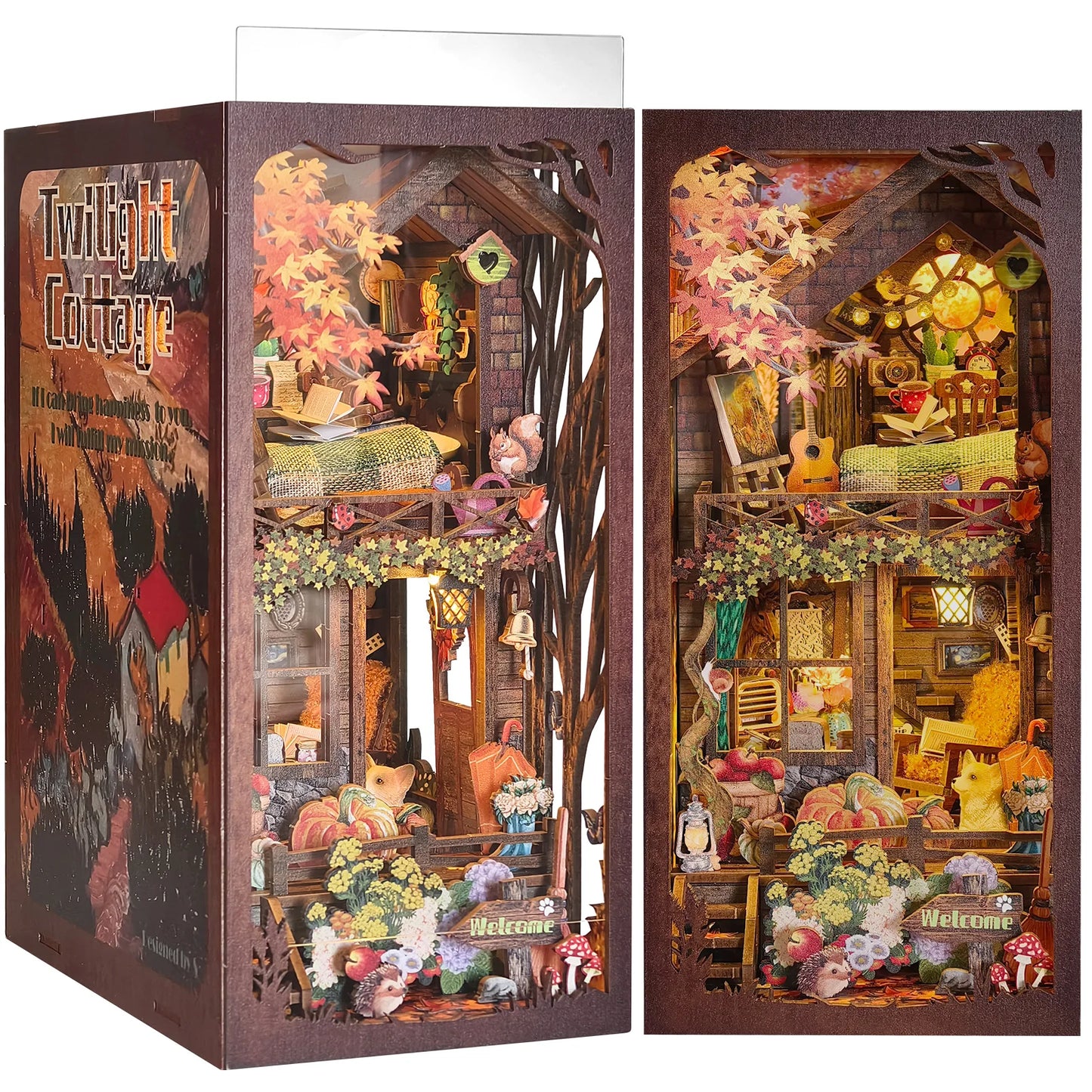 ASLOWSNAIL Book Nook Kit DIY Magic House Wooden Puzzle
