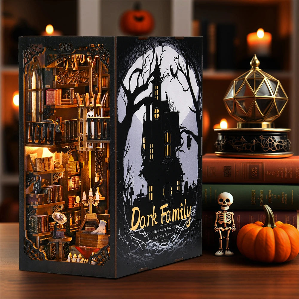 ASLOWSNAIL Book Nook Kit Gothic Halloween Dollhouse Model