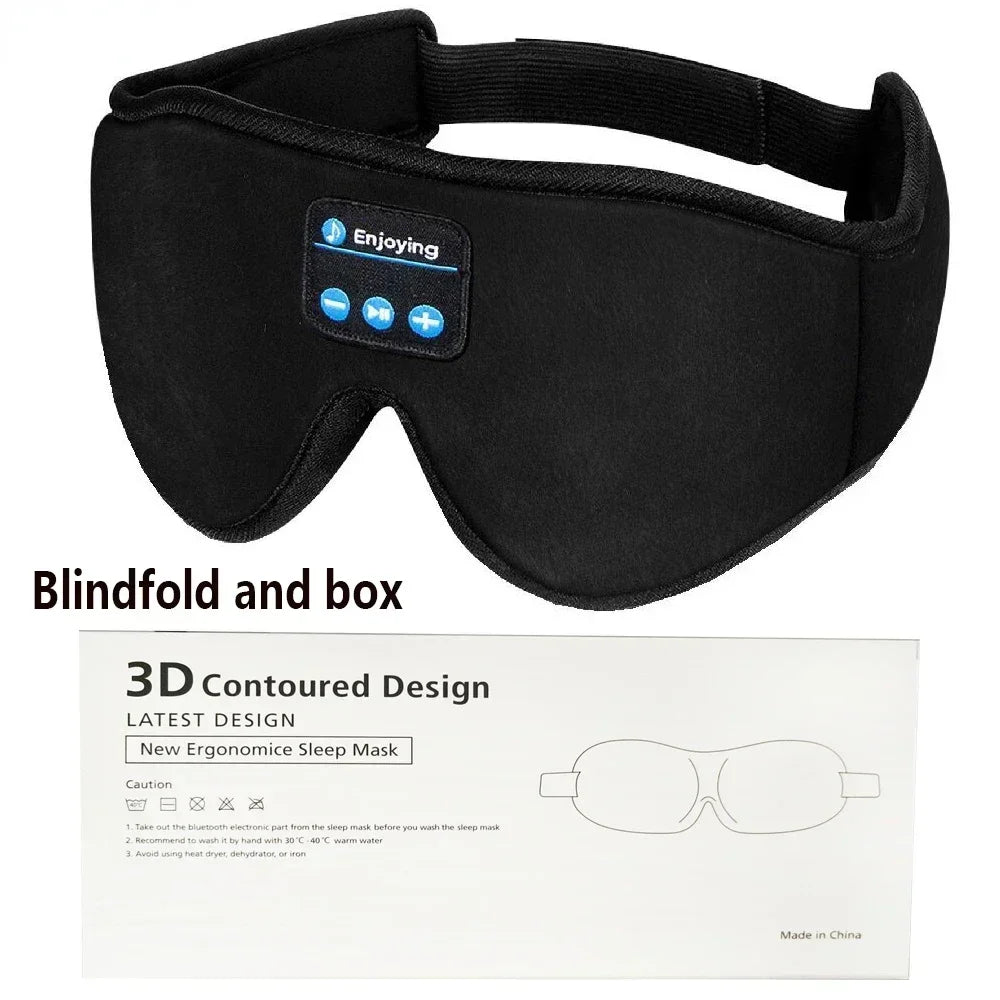 3D Wireless Music Headphone Sleep Eye Mask with Bluetooth Mic