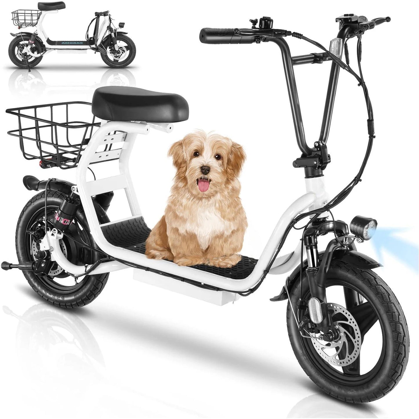 Caroma 750W Electric Scooter With Seat Fat Tire Battery