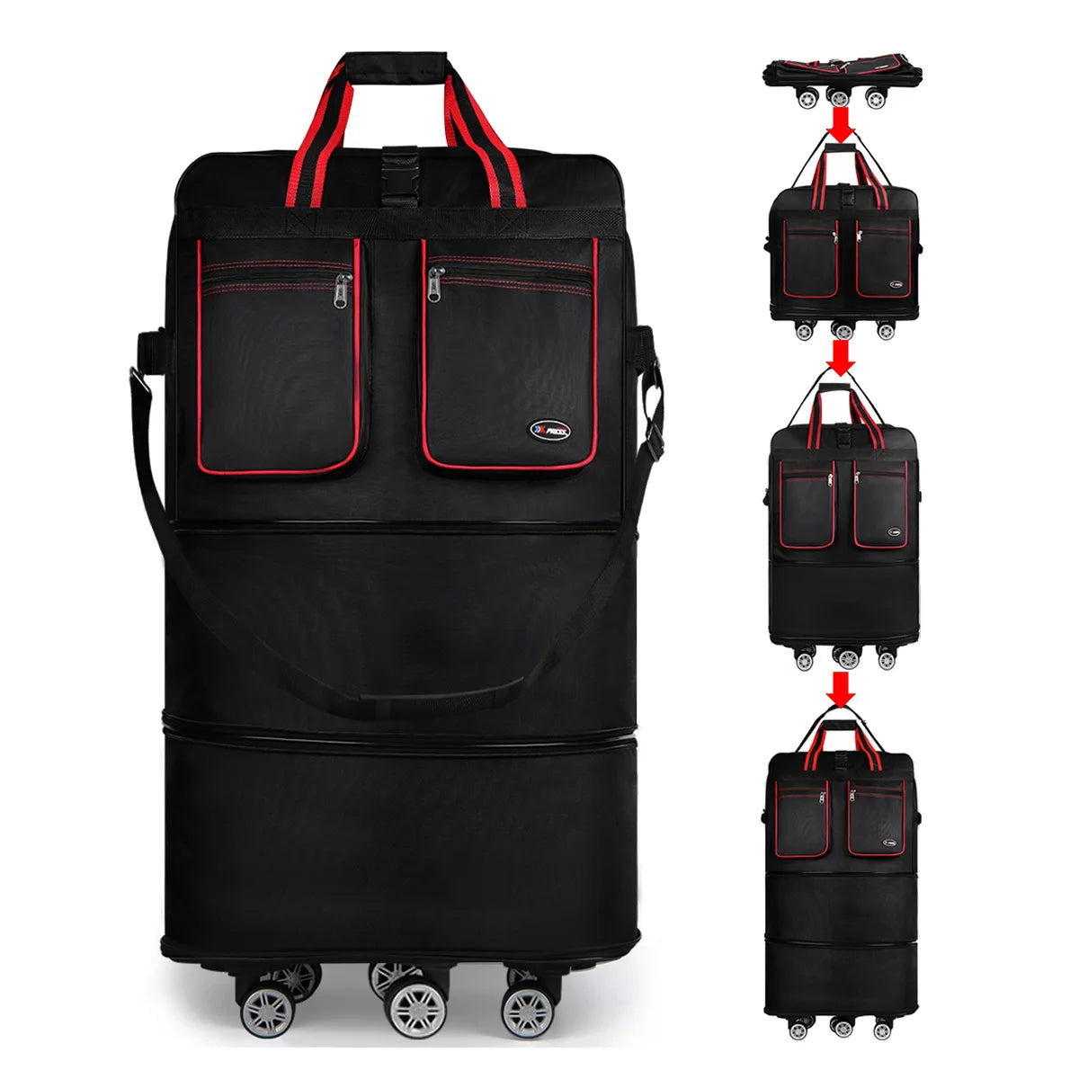 Foldable Travel Duffel Bag with Wheels and Waterproof Design