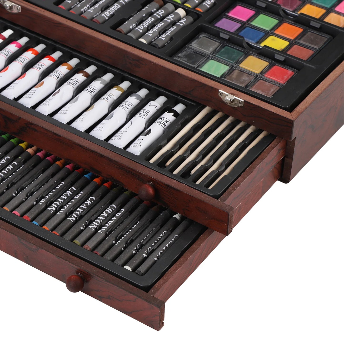 Creative 142PCS Wooden Art Set for Young Artists